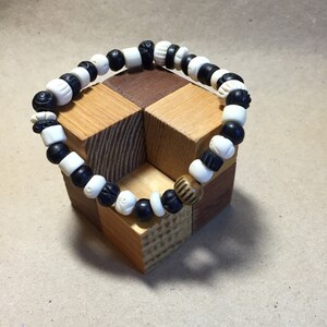Natural African Carved Bone Bead Bracelet