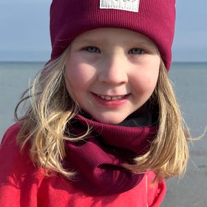 Loop Schal *kirschrot Rib Jersey* Baby Kinder