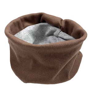 Sciarpa ad anello *jersey a coste marrone* per neonati e bambini