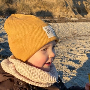 Mössa *senapsgula Rib Branch* Hipster Baby Barn Flicka Pojke