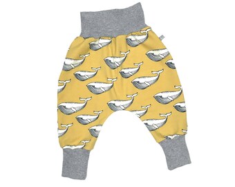 Baby trousers *whale yellow* Baby trousers organic jersey