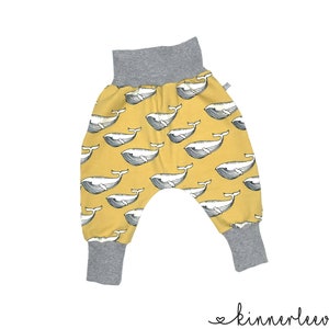 Baby trousers *whale yellow* Baby trousers organic jersey