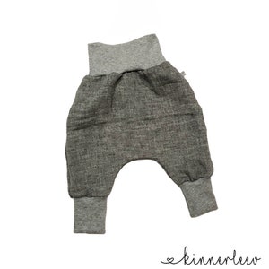 Baby pants Muslin dark grey-mottled bloomers, summer pants boy girl Dunkelgrau (Bilder)