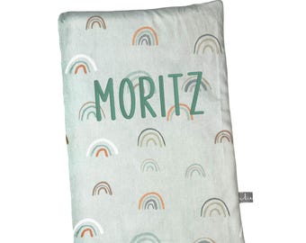 Diaper bag with name *mint rainbow* Diaper bag personalizable with embroidery
