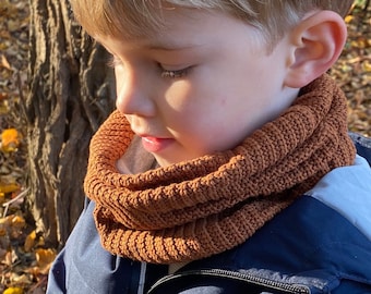 Loop scarf *coarse knit rust/gray* baby children boy girl