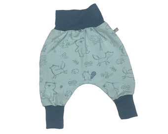 Baby Pants *Forest Animals Light Blue* Baby Pants Jersey