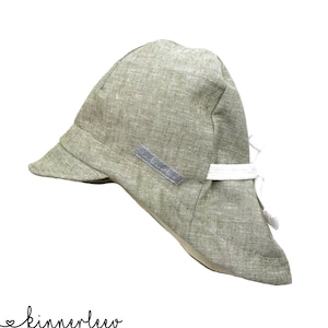 Summer hat *olive-mottled linen* sun hat baby children