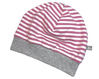 Beanie hat *pink striped* Jersey baby children's girl