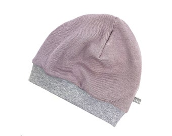 Cappello a cuffia * maglia rosa antico * neonate