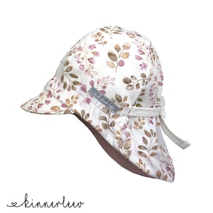 Summer hat *pink beige flower branches* sun hat baby, children, girls