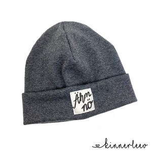 Beanie Mütze *dunkelgrau-meliert Rib Ähm nö* Hipster Baby Kinder Mädchen Junge