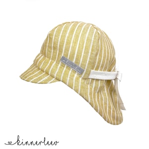 Summer hat *yellow linen striped* sun hat baby, children