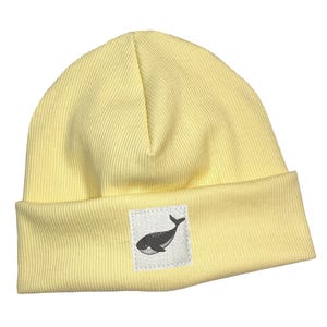 Beanie Hat *light yellow Rib Whale* Hipster Baby Kids Girl Boy