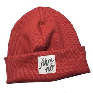 Muts *vosrood geribbeld *Ehm nee* Hipster Baby Kinderen Meisje Jongen