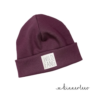 Beanie Mütze *dunkle beere Rib WILDFANG* Hipster Baby Kinder Mädchen Junge