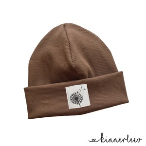 Beanie Mütze *braun Rib Pusteblume* Hipster Baby Kinder Mädchen Junge