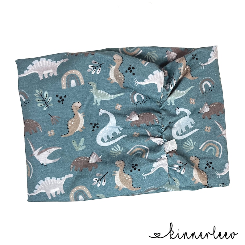 Loop Scarf Dinosaur dark sage Baby Children Jersey Scarf Boy Girl image 2