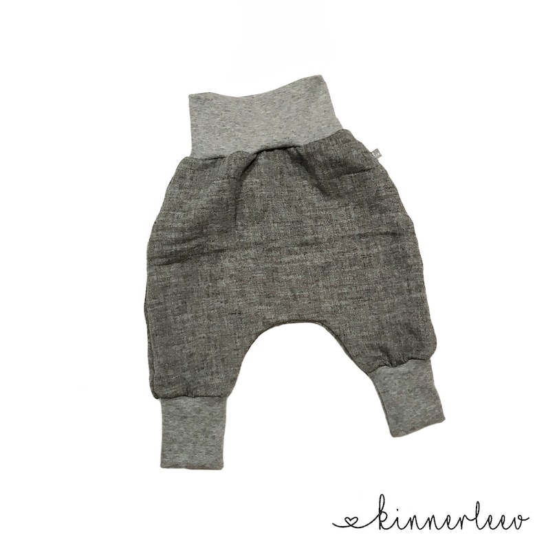 Baby pants Muslin dark grey-mottled bloomers, summer pants boy girl Dunkelgrau (Bilder)