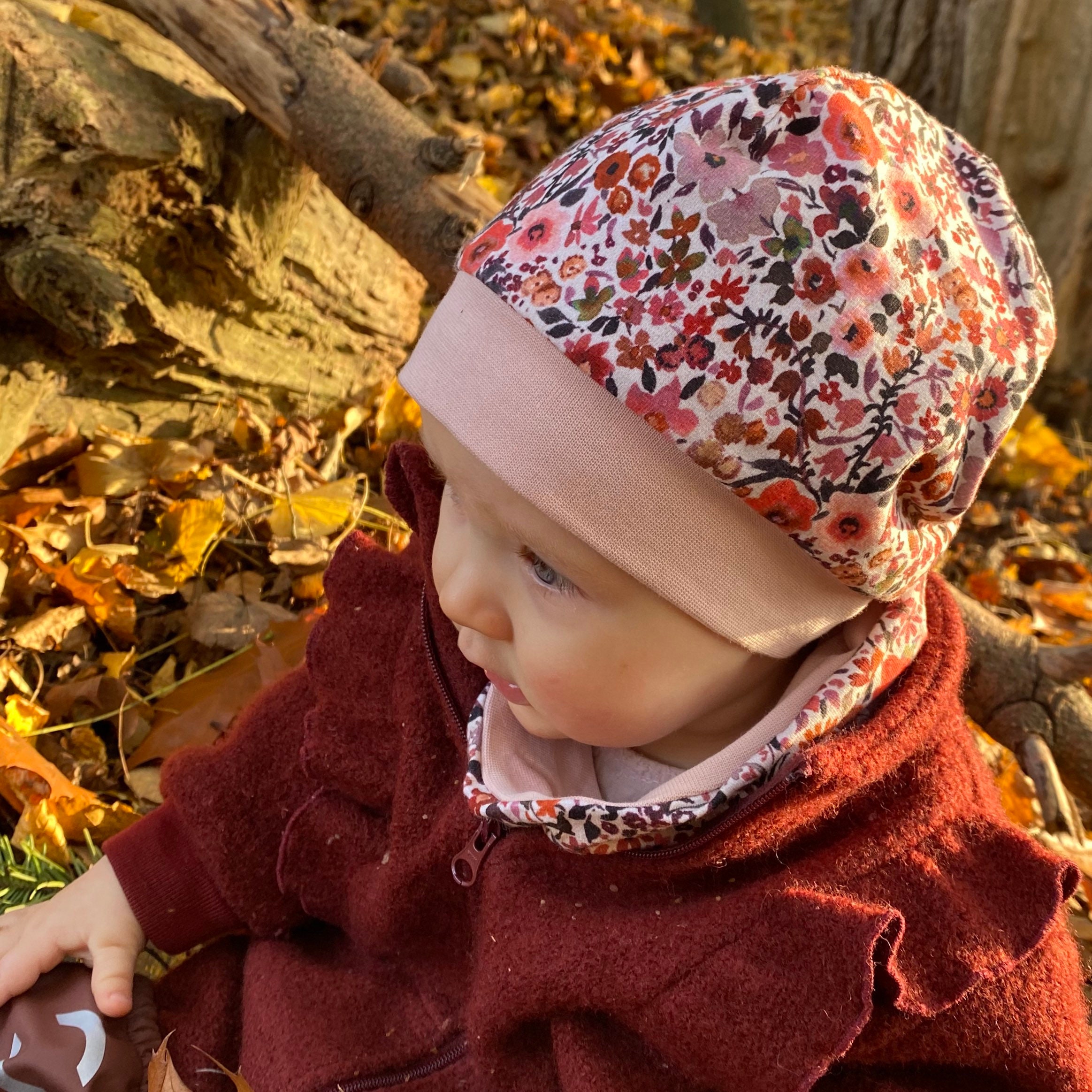 Beanie Hat flower Meadow Baby Kids Girls Jersey - Etsy