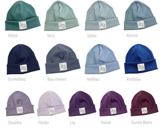 Rib-hat *Branch* 39 colors color selection Hipster Beanie Baby Children Girl Boy