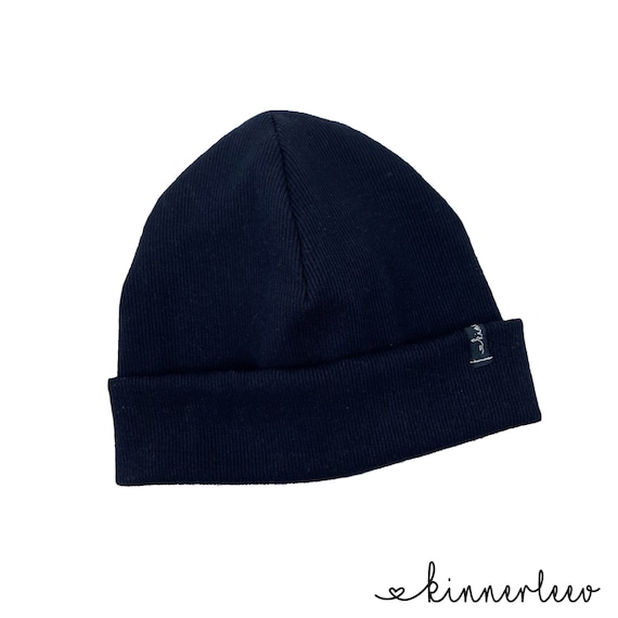 Beanie Hat dark Blue Rib Hipster Baby 
