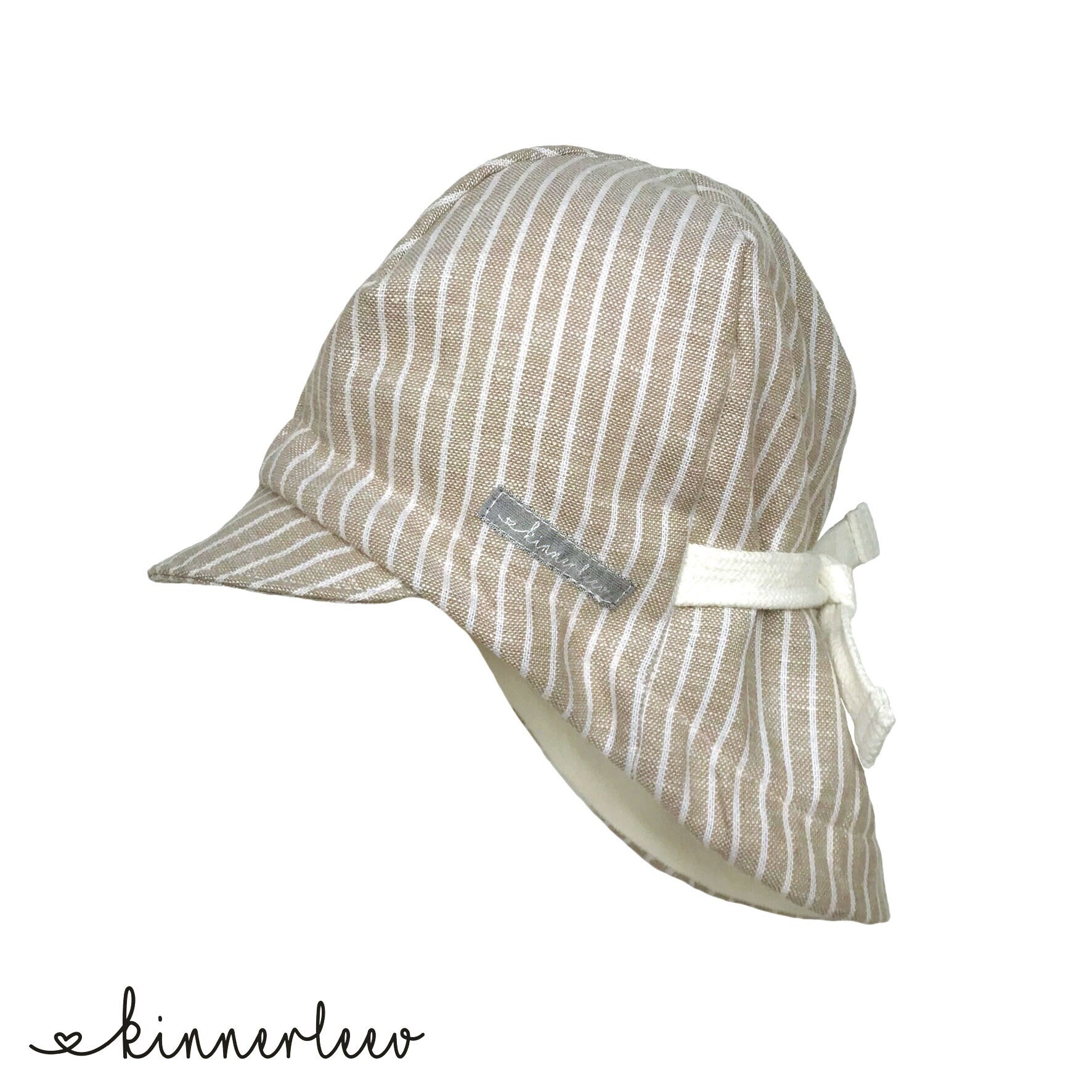 Sommerhut beige Leinen gestreift Baby Kinder Sonnenhut - Etsy Schweiz