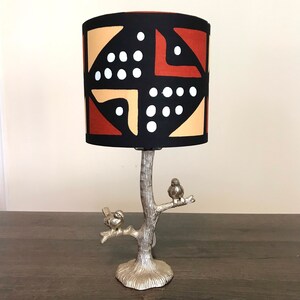 African print drum lampshade, cylindrical lampshade, patterned lampshade, small lampshade, boho home decor, bedside lamp, handmade