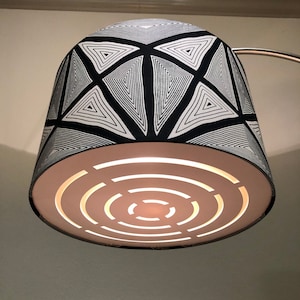 DIFFUSER ONLY, Geometric circular design drum Lampshade diffuser, Diffuser for suspended ceiling lampshades, diffuser for hanging lampshades
