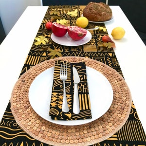 African print table runner, Ankara table runner, housewarming gift, tribal print , table linen, lined table runner, long table runner