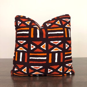 Ankara jeter oreiller, housse d’oreiller imprimée africaine, coussin décoratif, imprimé géométrique, oreiller d’accent, oreiller de lancer, oreiller imprimé en débarbouillette