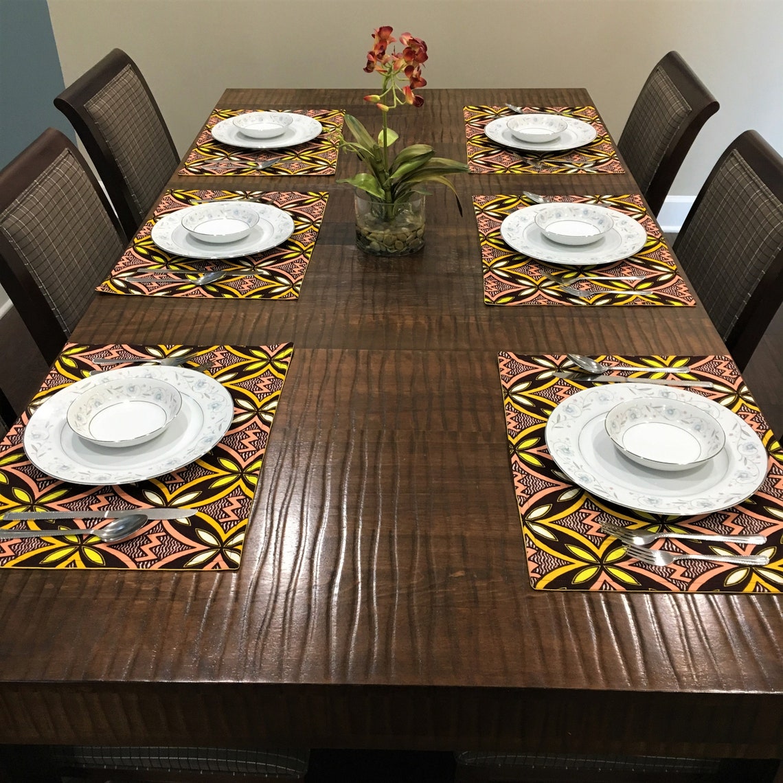 Ankara Placemats African Print Placemats Geometric Print Etsy