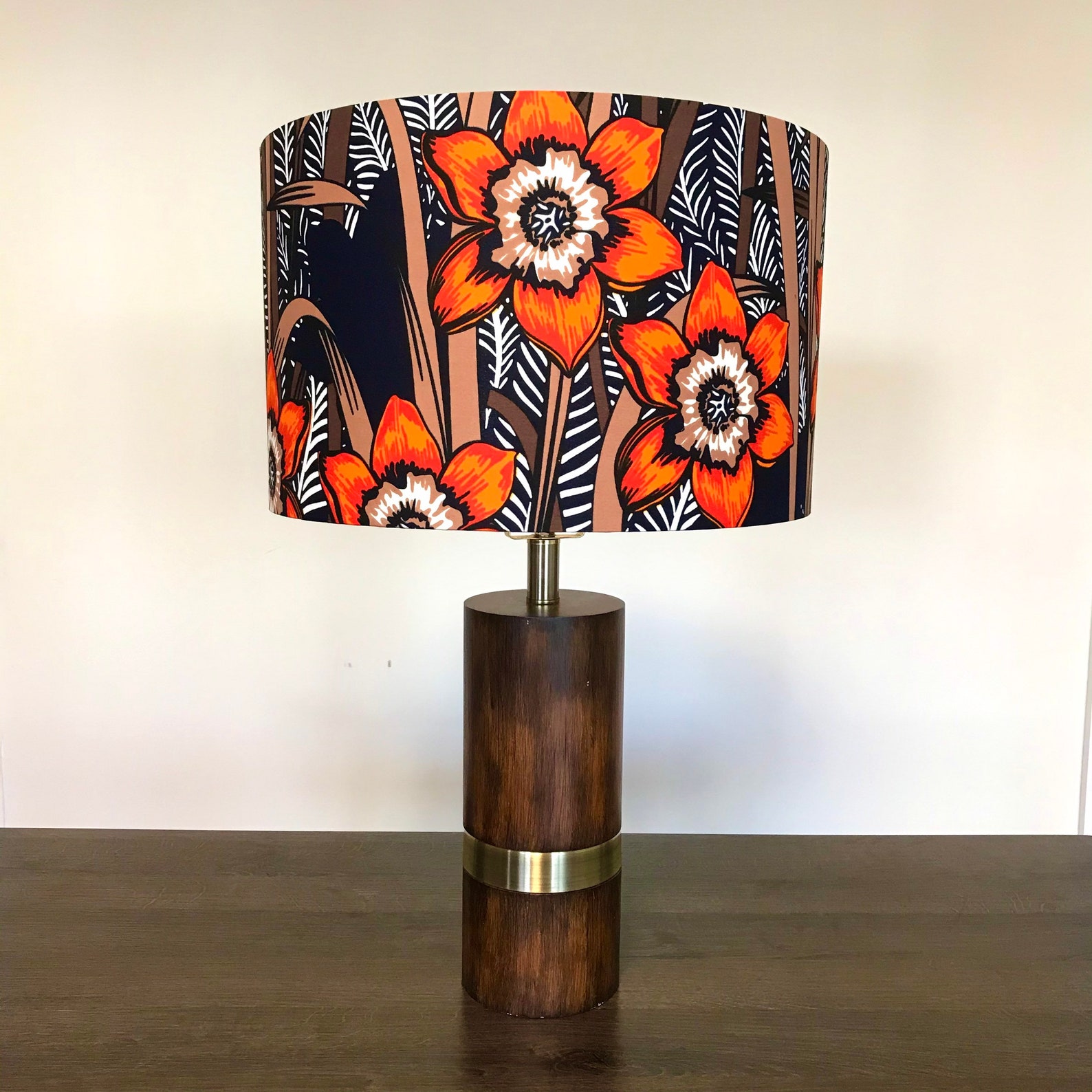 Large African Print Drum Lampshade Floral Lampshade Boho Etsy