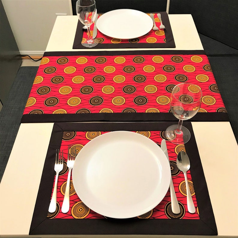 African print placemat table linen Ankara placemat border Etsy