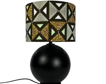 African print drum lampshade cylindrical lampshade tribal print boho home decor bedside lamp handmade made to order lampshade