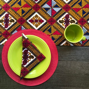 African print table runner, Ankara table runner, housewarming gift, kitchen and dining, table linen, lined table runner
