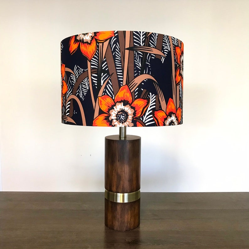 Large African Print Drum Lampshade Floral Lampshade Boho Etsy