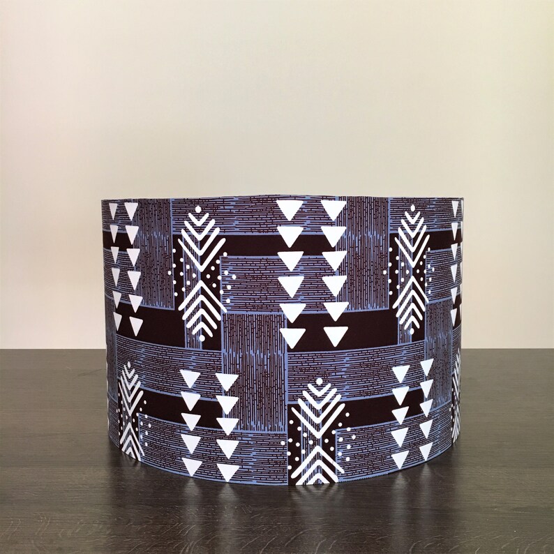 handmade lampshade handmade boho home decor cylindrical lampshade mudcloth print lampshade Large African print drum lampshade