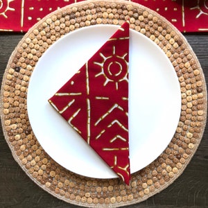 Ankara table napkins, African print napkins, tribal print napkins, dinner napkins, bohemian napkins, set of 2 or 4 or 6