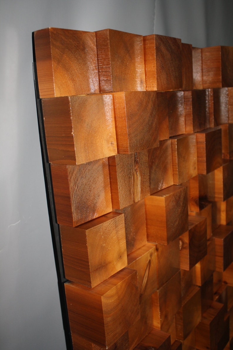 Handcrafted 4x4 Cedar Block Wall Art Local Pickup Only Etsy
