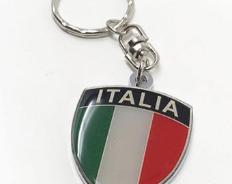 Chaveiro Itália Itália Chaveiro Metal Real Brasão Bandeira Cromado Emblema Carro Auto Joias