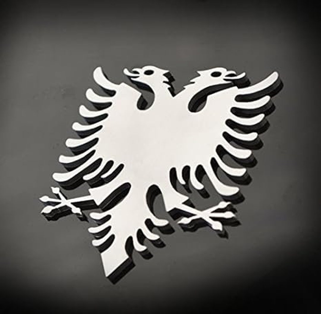 Albania Eagle Metal Decorative Emblem Decal Ornament Crest Stainless