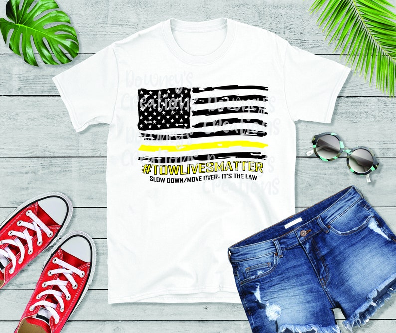 American Flag Tow Lives Matter Move over slow down | Etsy