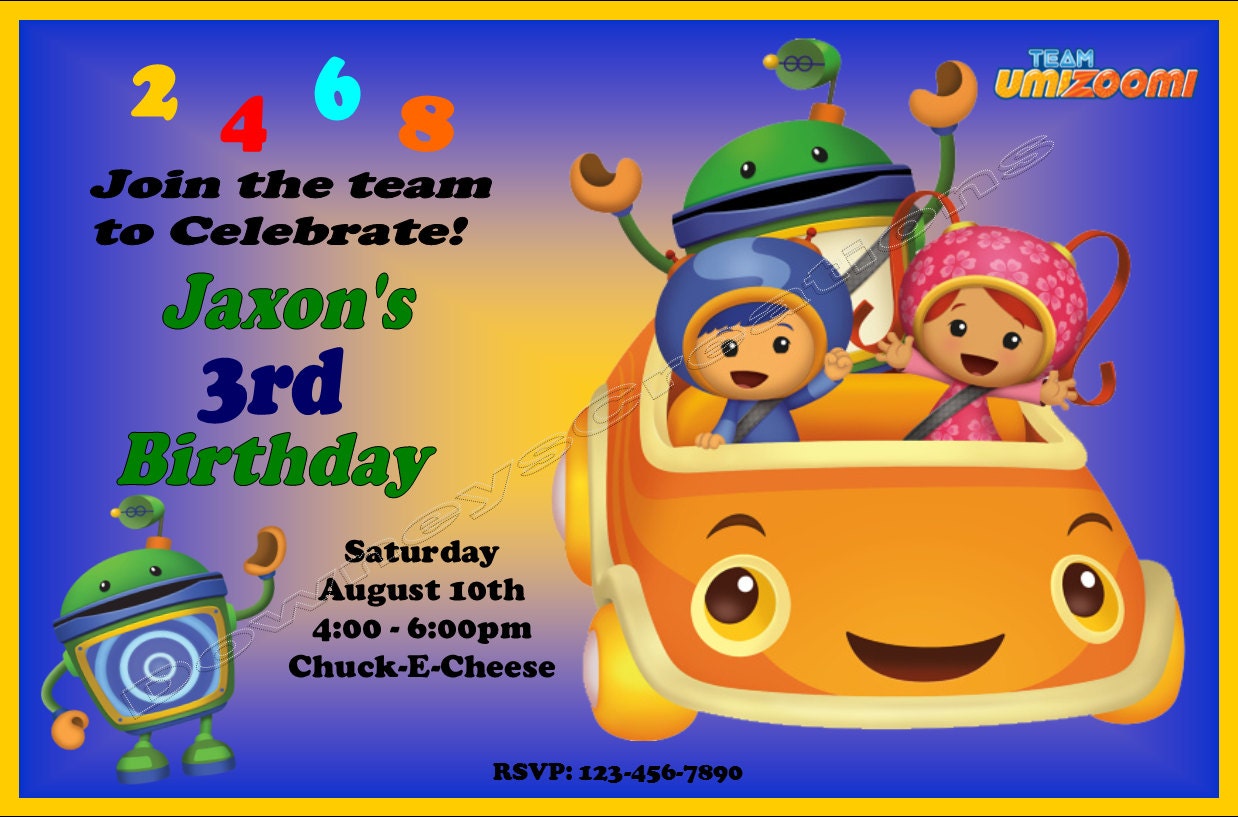 Umizoomi Birthday Invitations Blank Printable