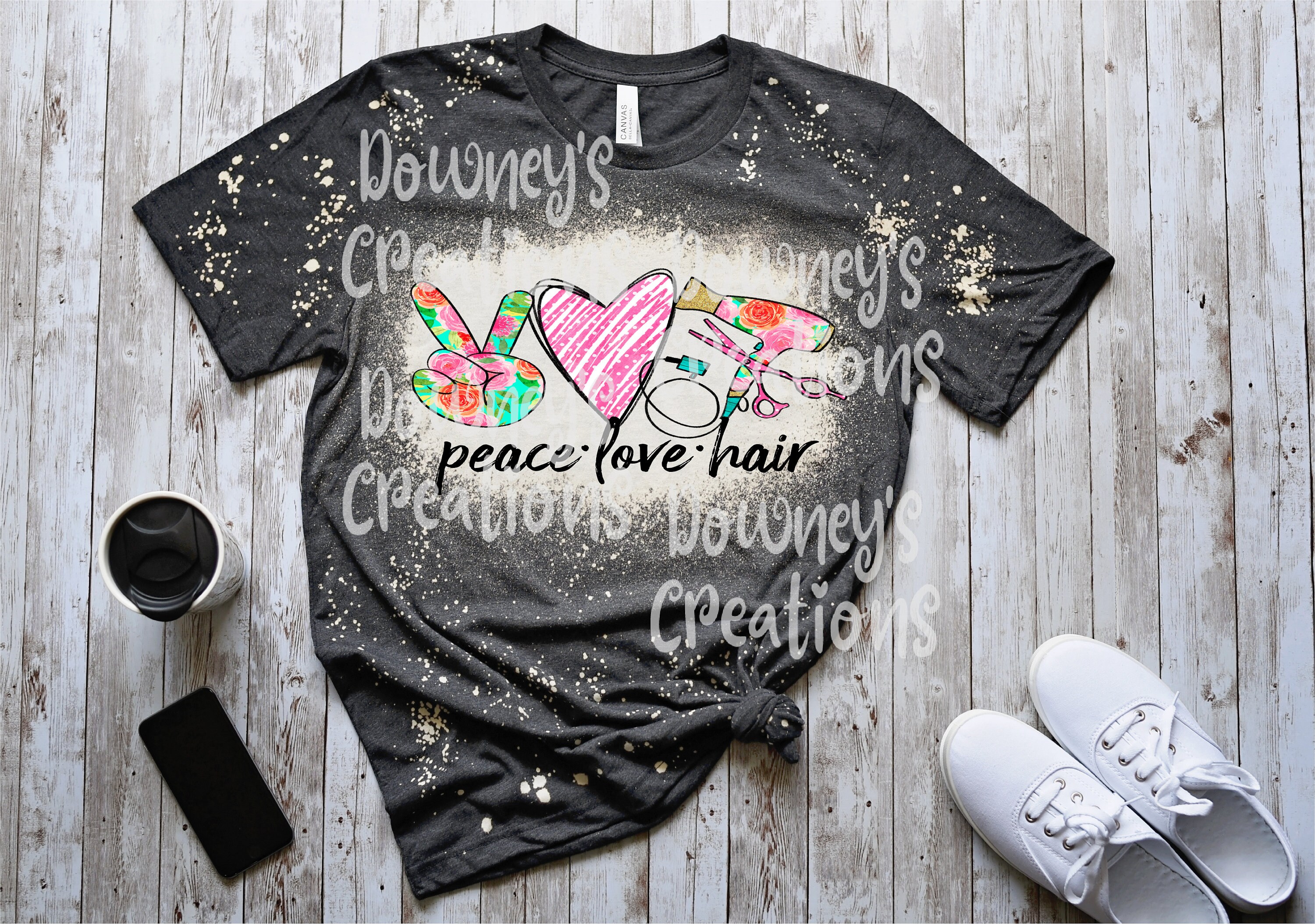 Peace Love Hair Bella Canvas BLEACHED Sublimation Soft | Etsy