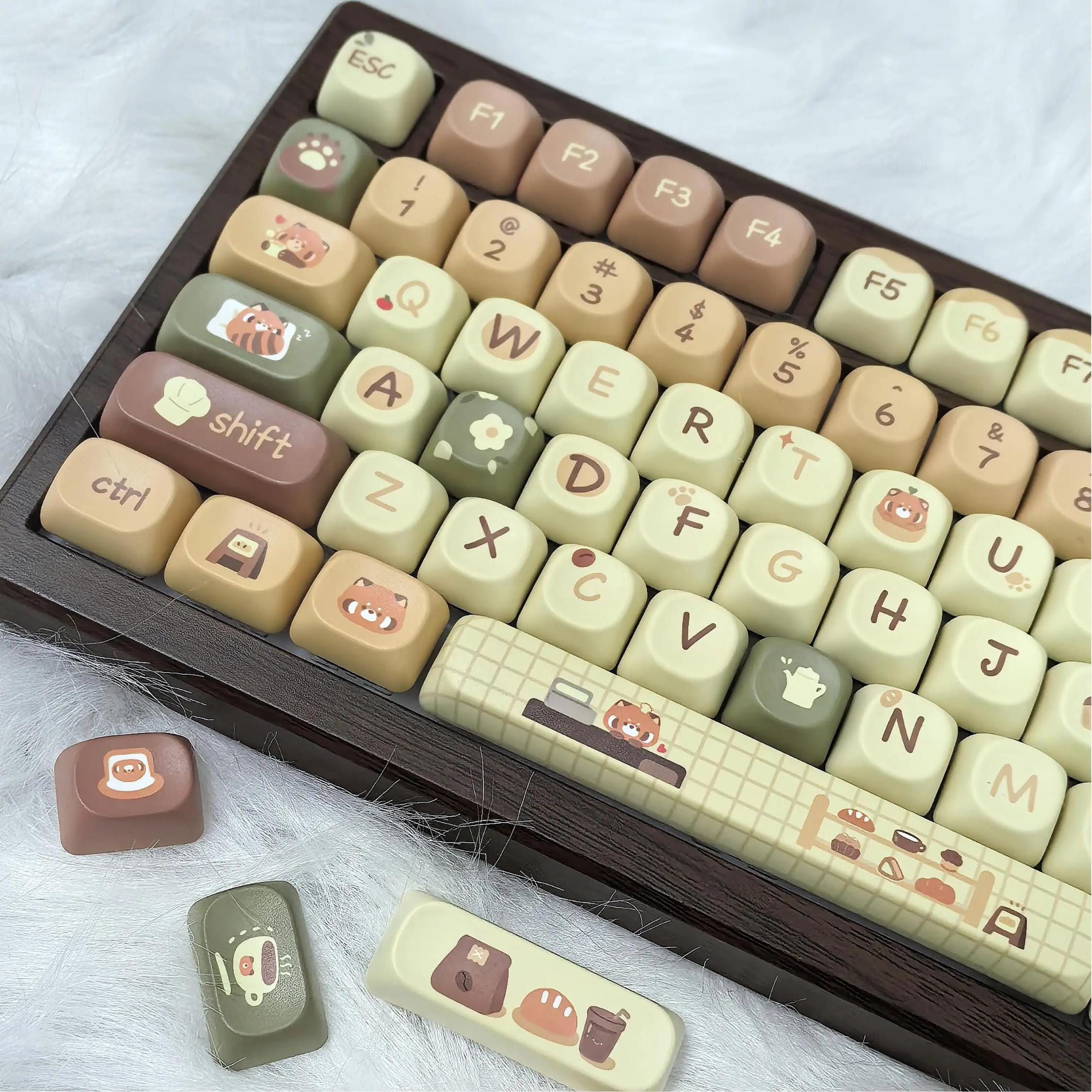 Red Panda Keycaps Set | Cute MOA Profile PBT Keycaps for Mechanical ...