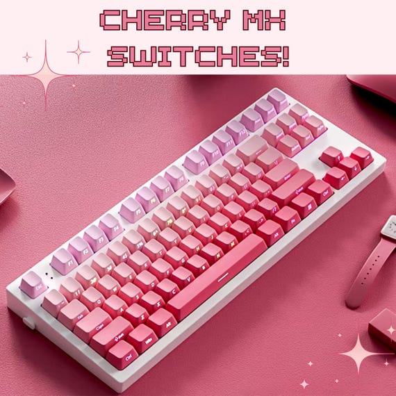 YTGRF-Cherry Profile Side Printed PBT Keycaps, 135 Key Minimalist Double Shot Shine Custom Keycap Gradient Key Cap Cherry Mx Switches Mechanical Keybo - View #4