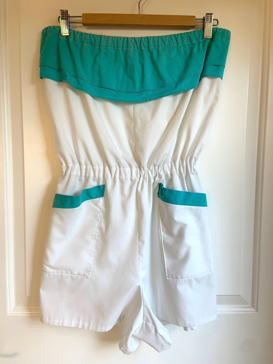 Easy To Style Vintage Wash Romper in Blue Curves