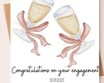 Personalised Engagement Card  • Custom Names & Date • Proposal Keepsake Card