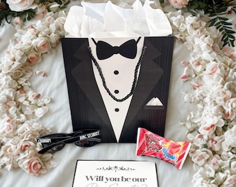 Ring Bearer Gift - Tuxedo Gift Bag - Ring Security Sunglasses - Ring Bearer Proposal - Ring Bearer Box - Ring Security Sunglasses
