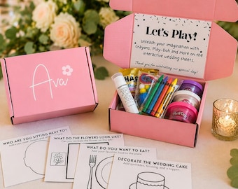 Wedding Kids Activity Kit – Flower Girl Gift – Kids Wedding Favors – Reception Kids Table – Wedding Coloring Kit – Wedding Activity Girls